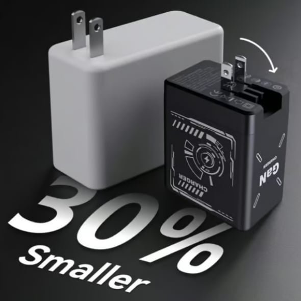 2-in-1 GaN PD3.0 Charger with Retractable Cables(Plug specifications: US standard plug)