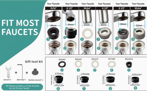 ๐Last 3 Hours - New Yearโs Lowest Price! ๐ Rotatable Faucet Aerator Extension with 2 Splash Modes ๐ฆ, Free Install Kit ๐