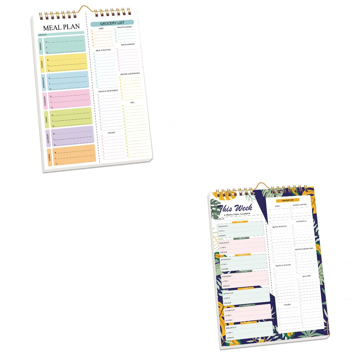 🌈Handmade Bound Weekly Detachable Diet Plan Sheet
