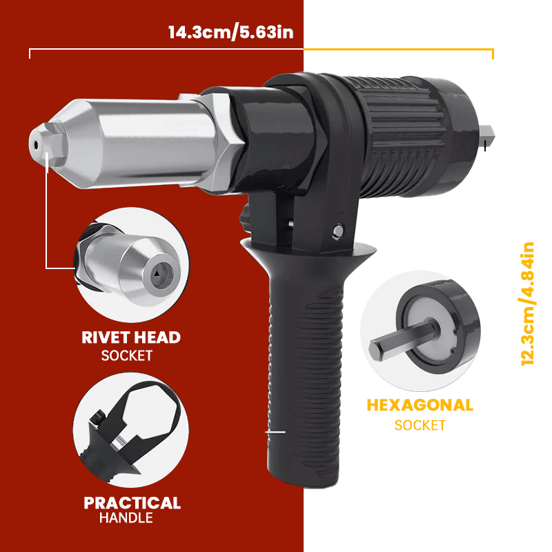 🛠️Pro-Grade Electric Rivet Gun Adapter – Turn Your Drill into a Riveting Beast