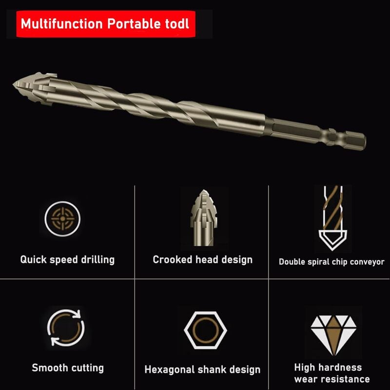 New Four-Flute Sawtooth Eccentric Drill Bit Set(1 Set 6 PCS)