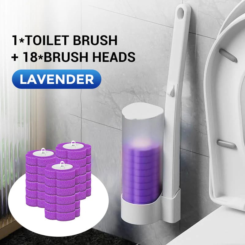 Disposable Toilet Cleaning System: Toilet Brush & Holder Kit with 18PCS Pre-Soaked Cleaner