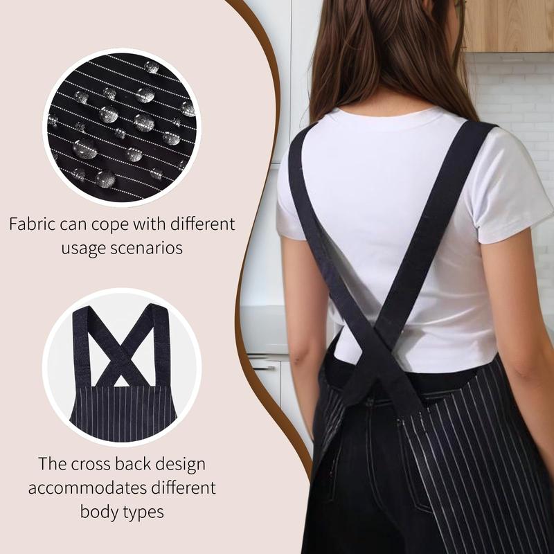 ✨Functional Cross Back Apron with Pockets Removable Towel