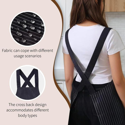 ✨Functional Cross Back Apron with Pockets Removable Towel