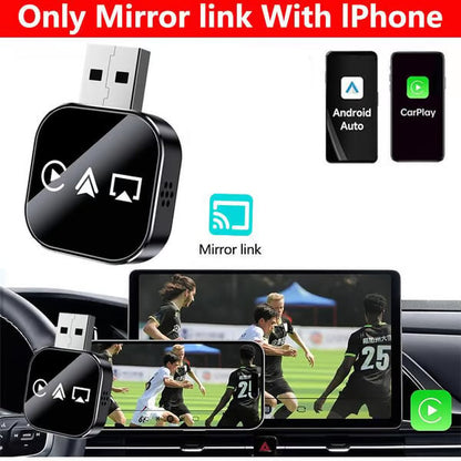 2026 Upgrade 3 in 1 Screen Mirror iOS Phone, wired to wireless Carplay adapter