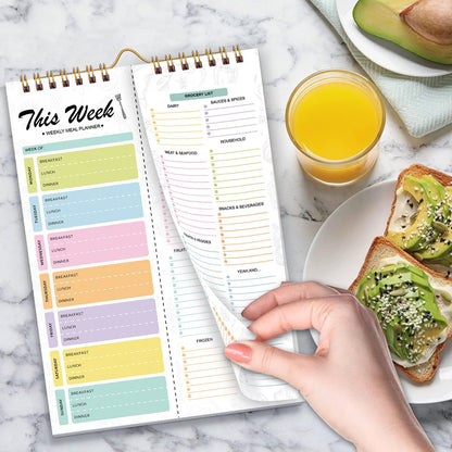 🌈Handmade Bound Weekly Detachable Diet Plan Sheet