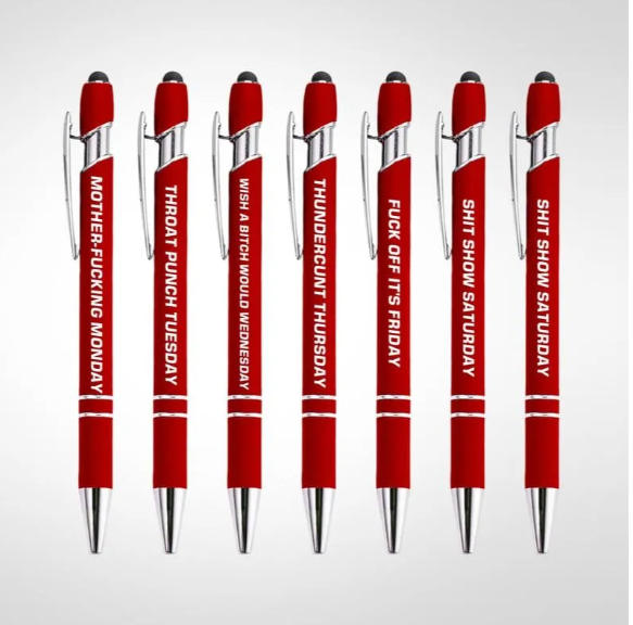 🔥Last Day Promotion 50% OFF💝Funny Stress-Relief Daily Quotes Metal Ballpoint Pen Set (10 Pcs) | 🎁Office Christmas Gift Exchange