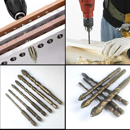 New Four-Flute Sawtooth Eccentric Drill Bit Set(1 Set 6 PCS)