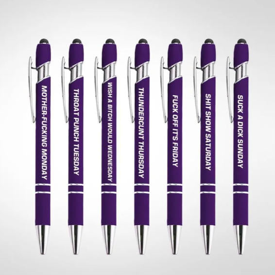 🔥Last Day Promotion 50% OFF💝Funny Stress-Relief Daily Quotes Metal Ballpoint Pen Set (10 Pcs) | 🎁Office Christmas Gift Exchange