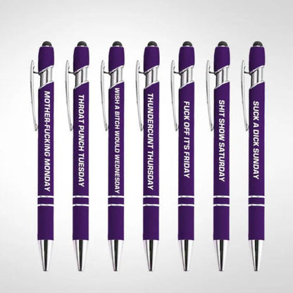 🔥Last Day Promotion 50% OFF💝Funny Stress-Relief Daily Quotes Metal Ballpoint Pen Set (10 Pcs) | 🎁Office Christmas Gift Exchange