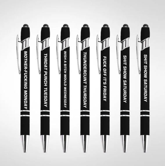 🔥Last Day Promotion 50% OFF💝Funny Stress-Relief Daily Quotes Metal Ballpoint Pen Set (10 Pcs) | 🎁Office Christmas Gift Exchange