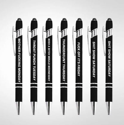 🔥Last Day Promotion 50% OFF💝Funny Stress-Relief Daily Quotes Metal Ballpoint Pen Set (10 Pcs) | 🎁Office Christmas Gift Exchange