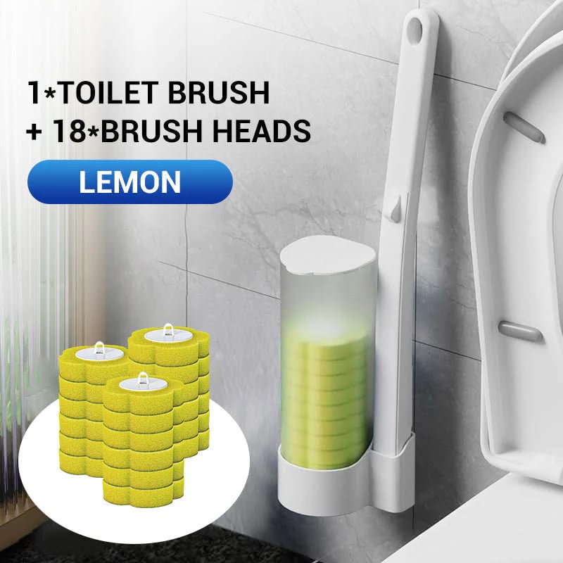 Disposable Toilet Cleaning System: Toilet Brush & Holder Kit with 18PCS Pre-Soaked Cleaner