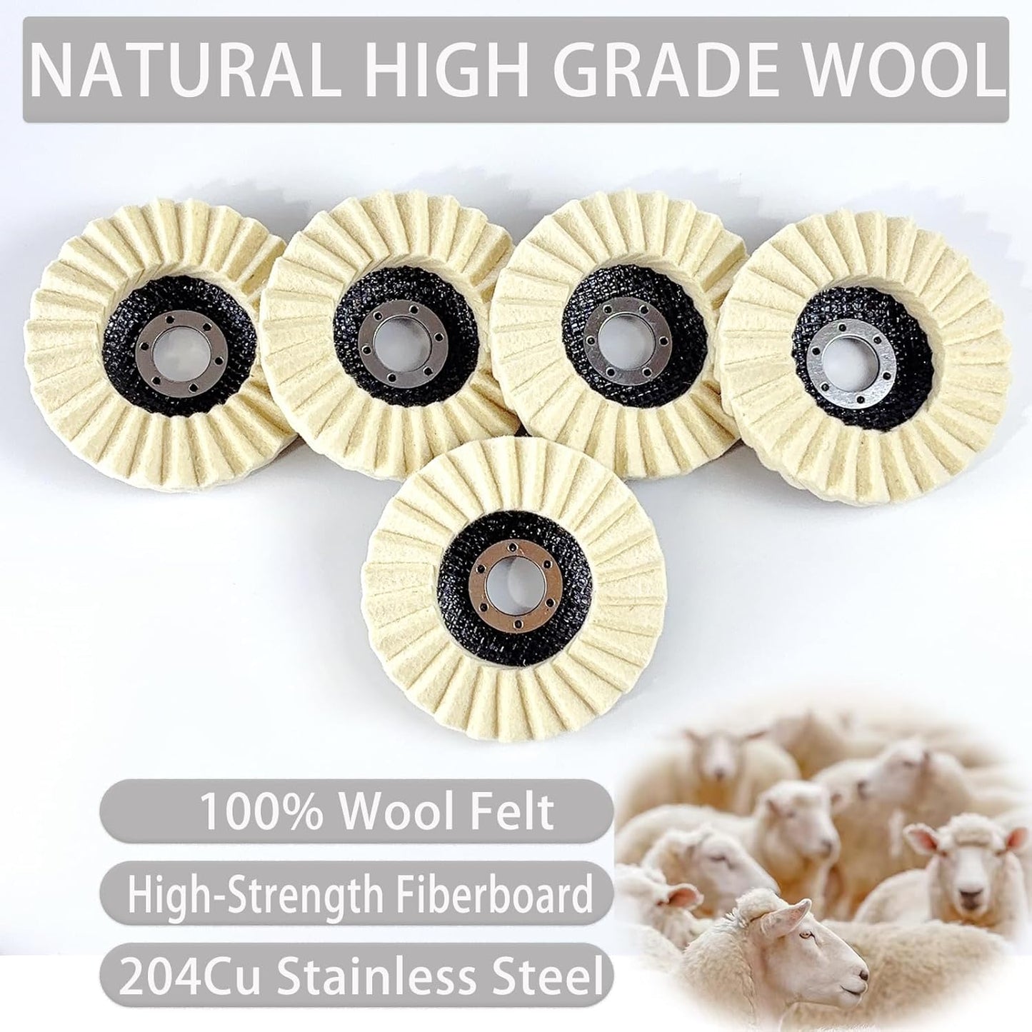 🔥Year-end 49% Off Promotion✨5Inch Wool Polishing Wheels Set for Angle Grinders