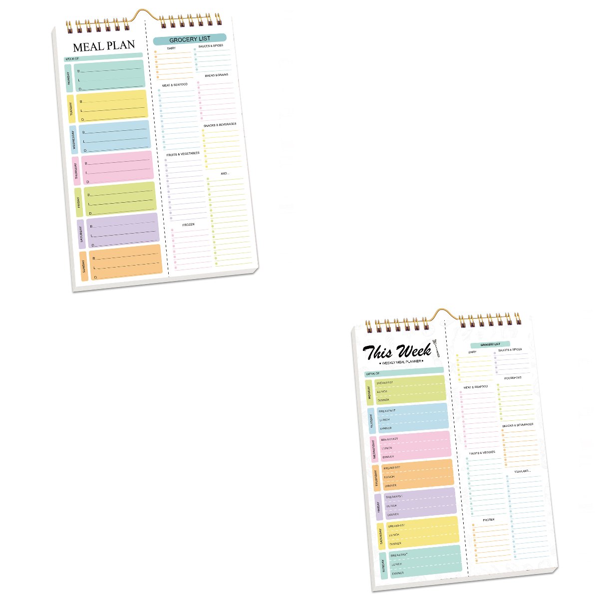 🌈Handmade Bound Weekly Detachable Diet Plan Sheet