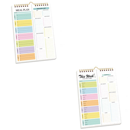 🌈Handmade Bound Weekly Detachable Diet Plan Sheet