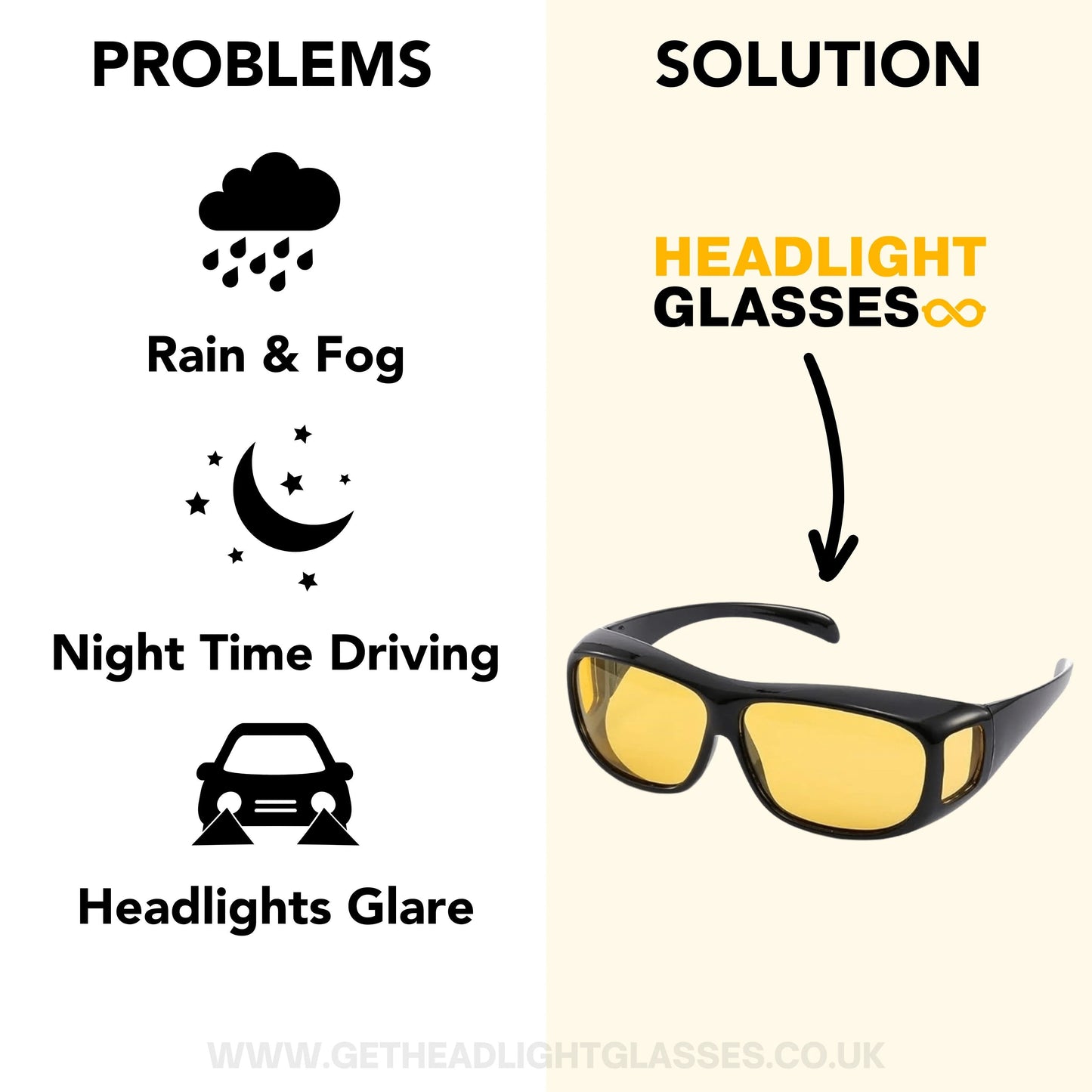 🏆 10,000 Sold This Week✨Headlight Glasses with Glare Cut Technology