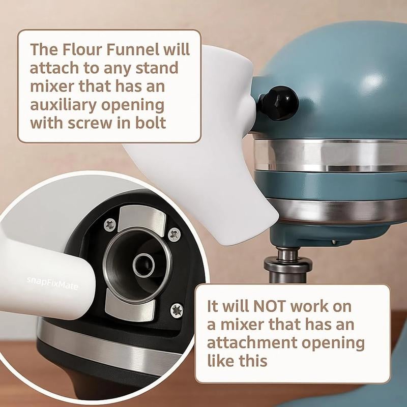 🔥LAST DAY 50% OFF - ✨ Flour Funnel for Kitchen Aid Stand Mixer