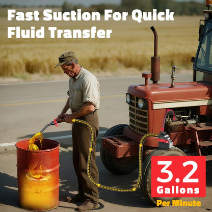 Cordless Fuel Transfer Pump Compatible with DeWalt 20V & Milwaukee 18V Batteries