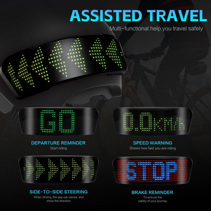 LED Full-Color Helmet Display, DIY Customizable Display Modes, Controllable Via Smartphone APP, Compatible With Most Bicycle and Motorcycle Helmets