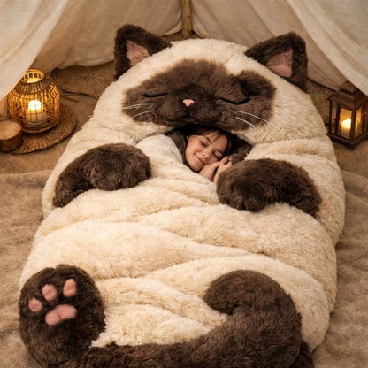 🔥Hot Sale 49% off🌟🐱 Fluffy cat sleeping bag– Soft, Warm & Purrfectly Cozy😴