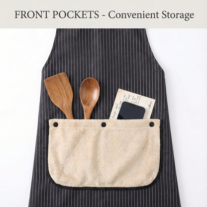 ✨Functional Cross Back Apron with Pockets Removable Towel