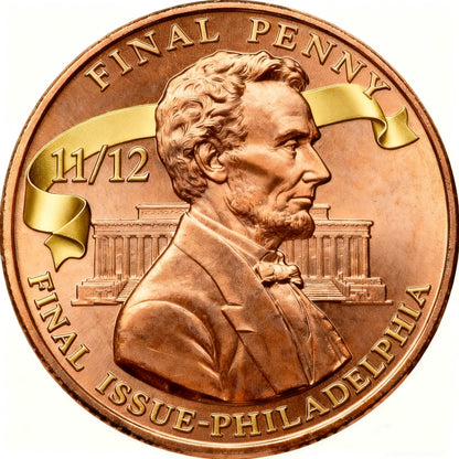 Lincoln Final Penny – 11/12 Philadelphia Mint Limited Edition Collectible Coin | Final Issue Commemorative 2025