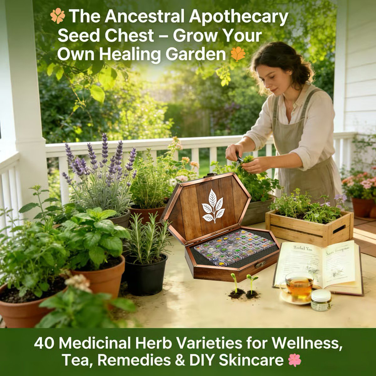 🌿The Ancestral Apothecary Seed Chest: 40 Varieties of Medicinal Herb Seeds 🌱