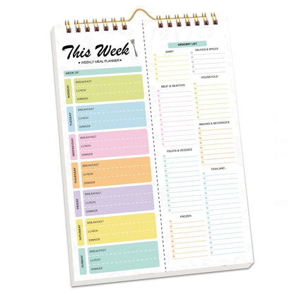 🌈Handmade Bound Weekly Detachable Diet Plan Sheet