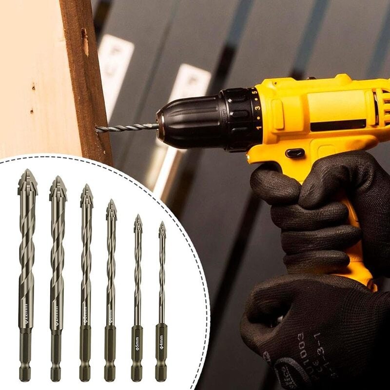 New Four-Flute Sawtooth Eccentric Drill Bit Set(1 Set 6 PCS)