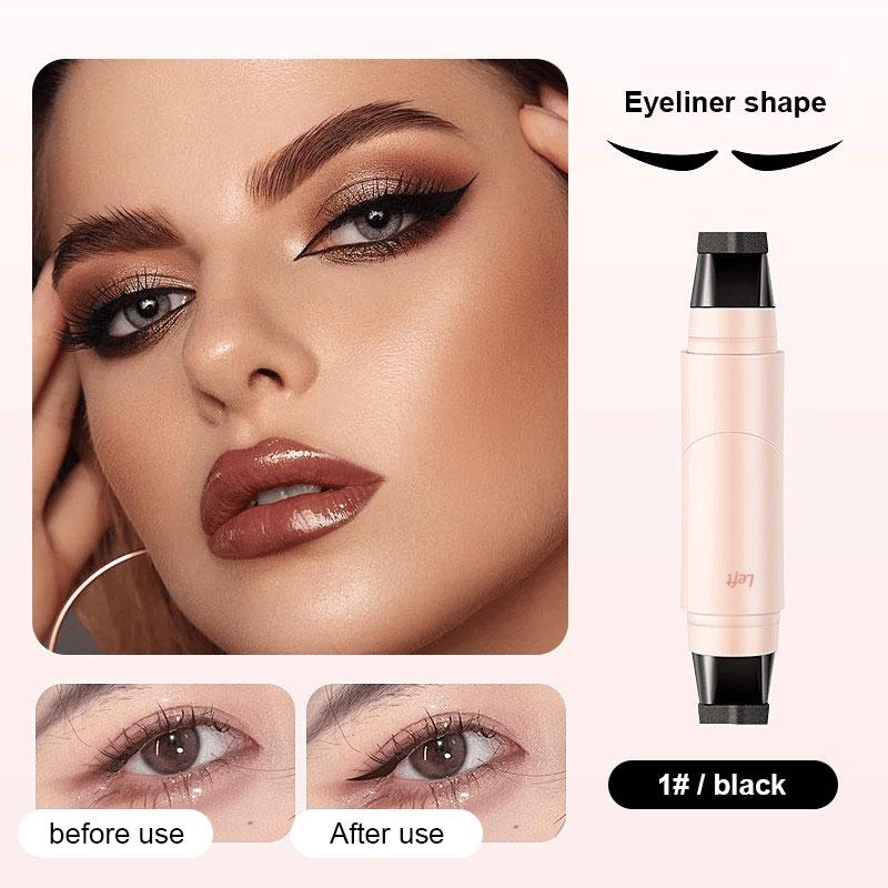 ✨Rotating Eyeliner Stamp Pen – Dual-Head Design with Wing Stamp, Quick-Dry, Long-Lasting