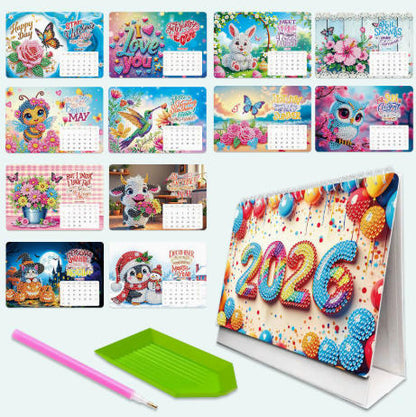 💎2026 DIY Diamond Painting Desk Calendar - Perfect for Craft Lovers 🗓️🎁