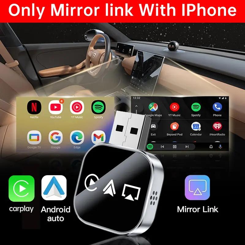 2026 Upgrade 3 in 1 Screen Mirror iOS Phone, wired to wireless Carplay adapter