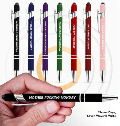 🔥Last Day Promotion 50% OFF💝Funny Stress-Relief Daily Quotes Metal Ballpoint Pen Set (10 Pcs) | 🎁Office Christmas Gift Exchange
