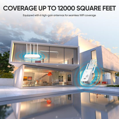 🔥LAST DAY 60% OFF🔥📶WiFi Extender 6-Antenna Strong Signal🚀⚡