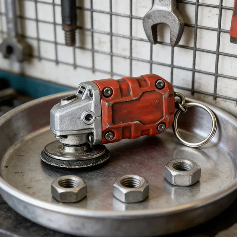 🛠️2-in-1 Inspired Mini Grinder Keychain: On-the-Go Smoothing Tool + Tool Enthusiast Collectible
