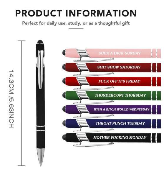 🔥Last Day Promotion 50% OFF💝Funny Stress-Relief Daily Quotes Metal Ballpoint Pen Set (10 Pcs) | 🎁Office Christmas Gift Exchange