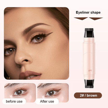 ✨Rotating Eyeliner Stamp Pen – Dual-Head Design with Wing Stamp, Quick-Dry, Long-Lasting