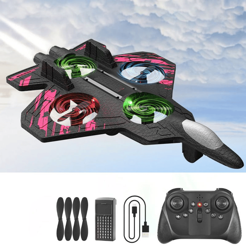 49% OFF 🎉🎉RC Stunt Fighter Jet Toy for Kids with 360° Flips & LED Lights