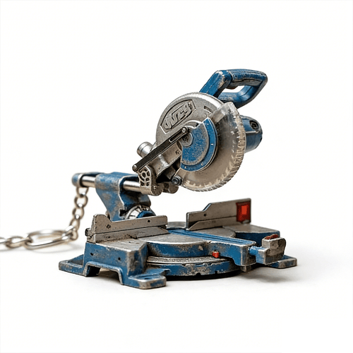 🛠️ 2-in-1 Mini Mitre Saw Keychain: Portable Cutting Tool + Collector's Item for Tool Enthusiasts