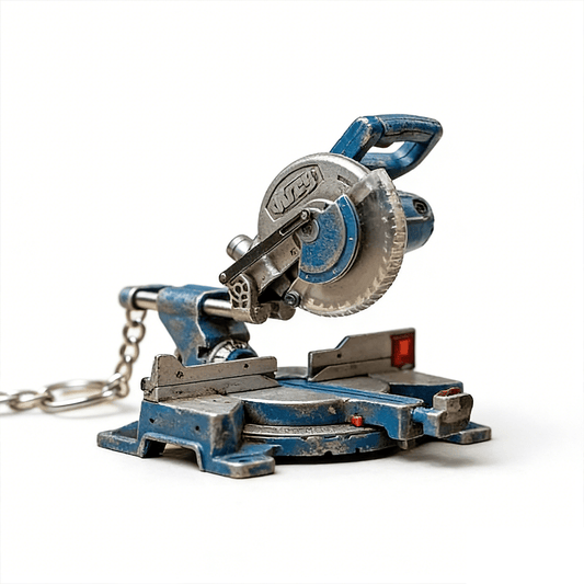 🛠️ 2-in-1 Mini Mitre Saw Keychain: Portable Cutting Tool + Collector's Item for Tool Enthusiasts