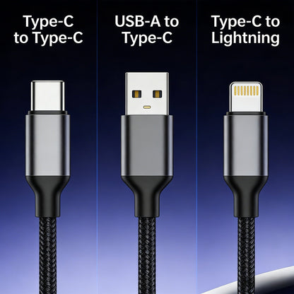 ⚡Official Authorized | MFi-Certified Cables🔥 2-in-1 Invisible Holder Charger Cable - 240W Fast Charging Cord with Built-In Phone Stand