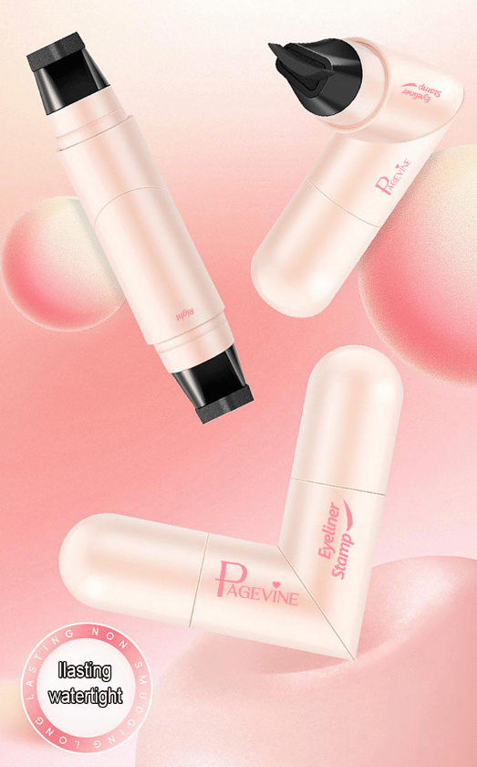 ✨Rotating Eyeliner Stamp Pen – Dual-Head Design with Wing Stamp, Quick-Dry, Long-Lasting