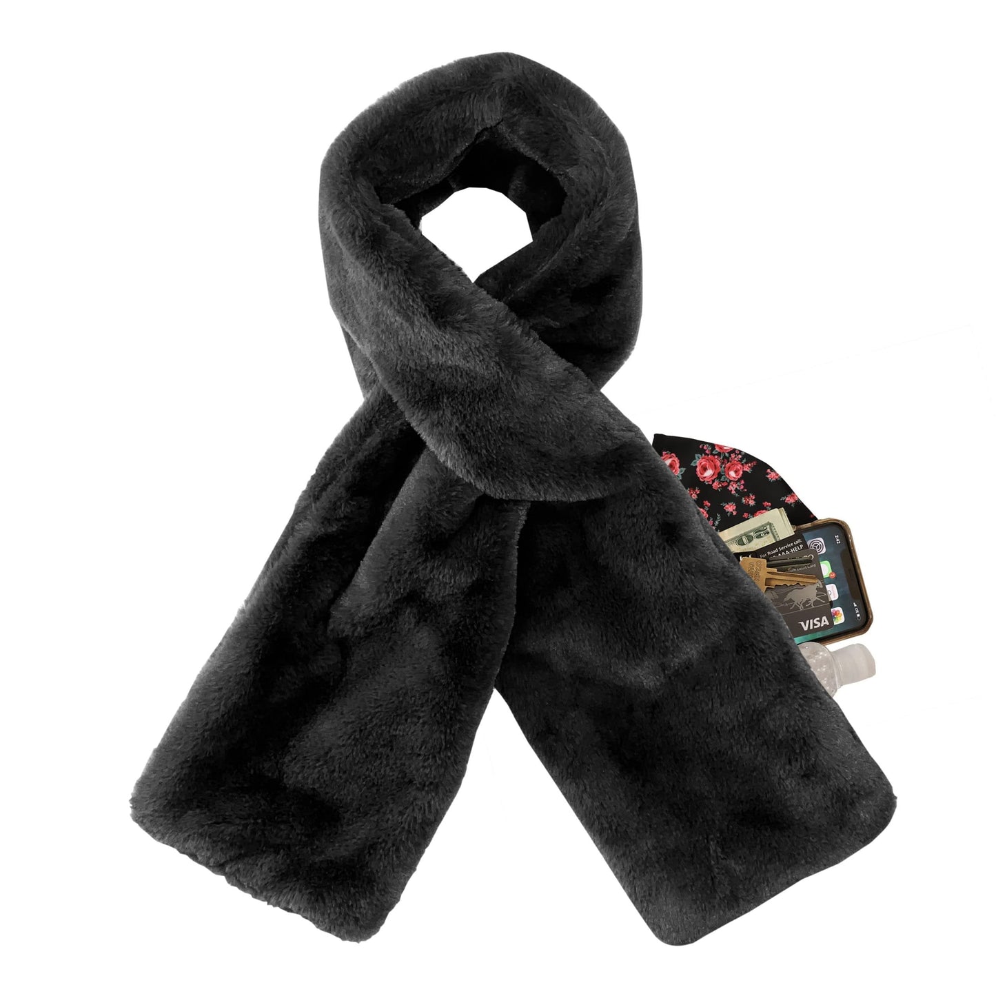🔥NEW YEAR SALE 🧣Faux Fur Scarf With Hidden Zipper Pocket