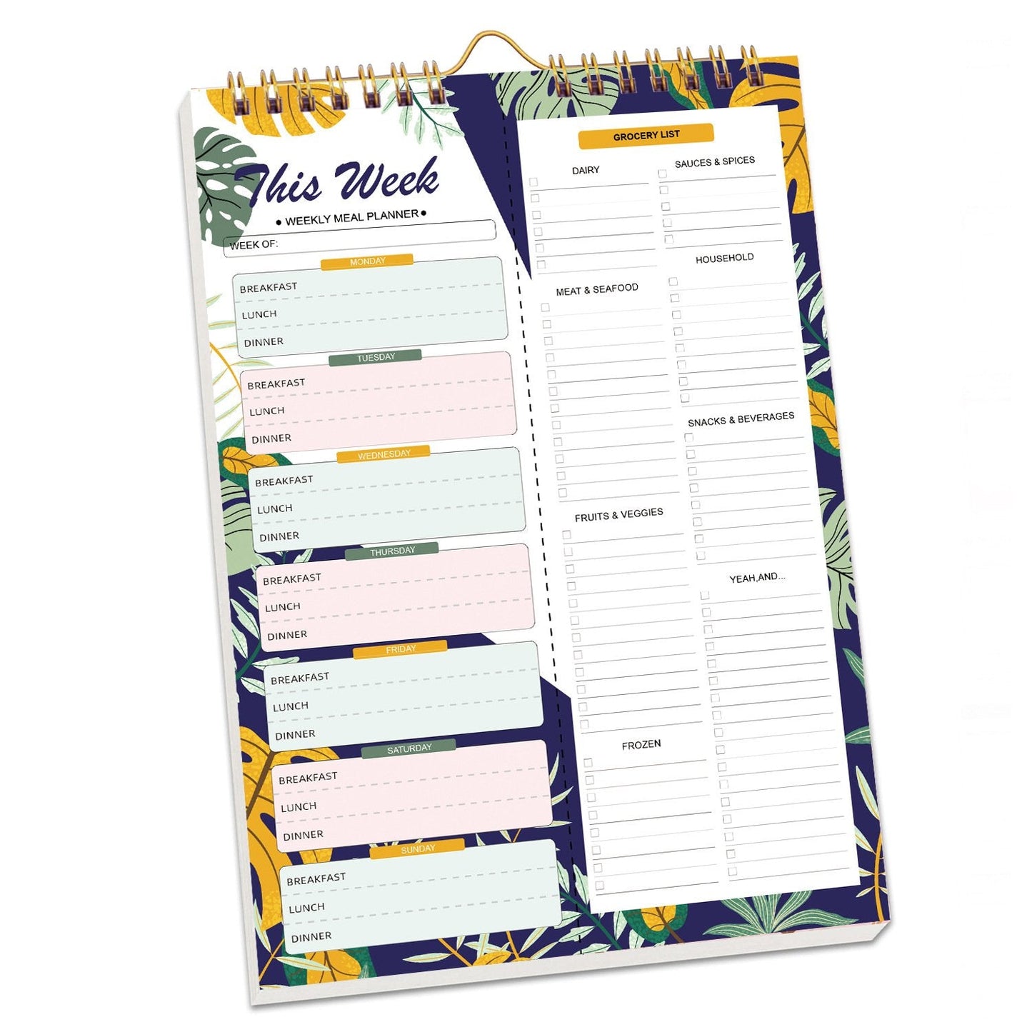 🌈Handmade Bound Weekly Detachable Diet Plan Sheet