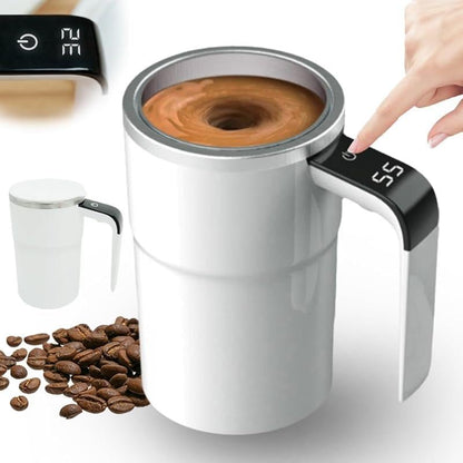 ☕Electric coffee mug with a built-in LCD thermometer, perfect for brewing coffee, milk, cocoa, etc.