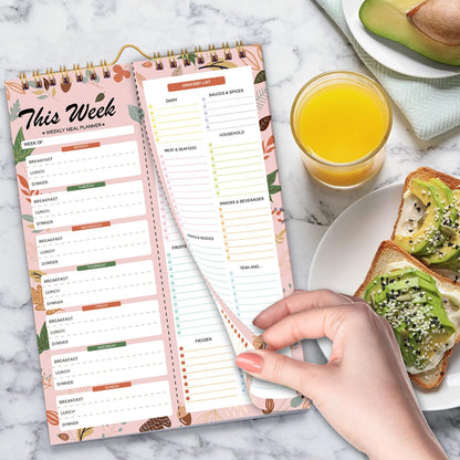 🌈Handmade Bound Weekly Detachable Diet Plan Sheet