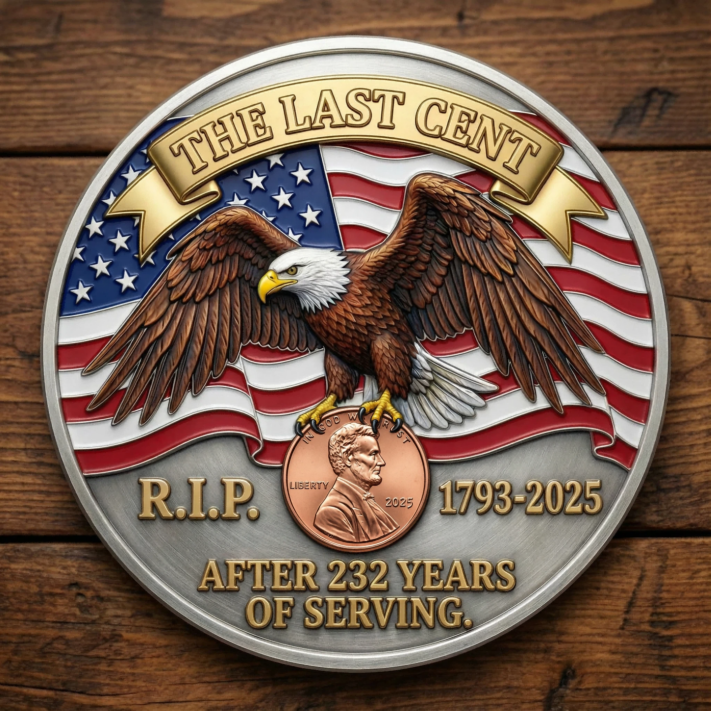 🏆Flash Sale 60% OFF - “The Last Cent – 232 Years of Service” Commemorative Coin 💰🦅
