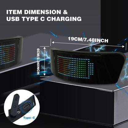 LED Full-Color Helmet Display, DIY Customizable Display Modes, Controllable Via Smartphone APP, Compatible With Most Bicycle and Motorcycle Helmets