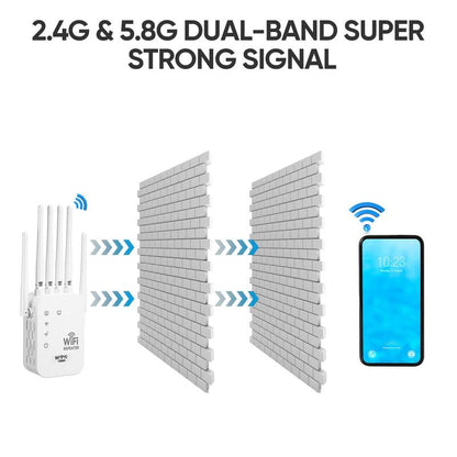 🔥LAST DAY 60% OFF🔥📶WiFi Extender 6-Antenna Strong Signal🚀⚡
